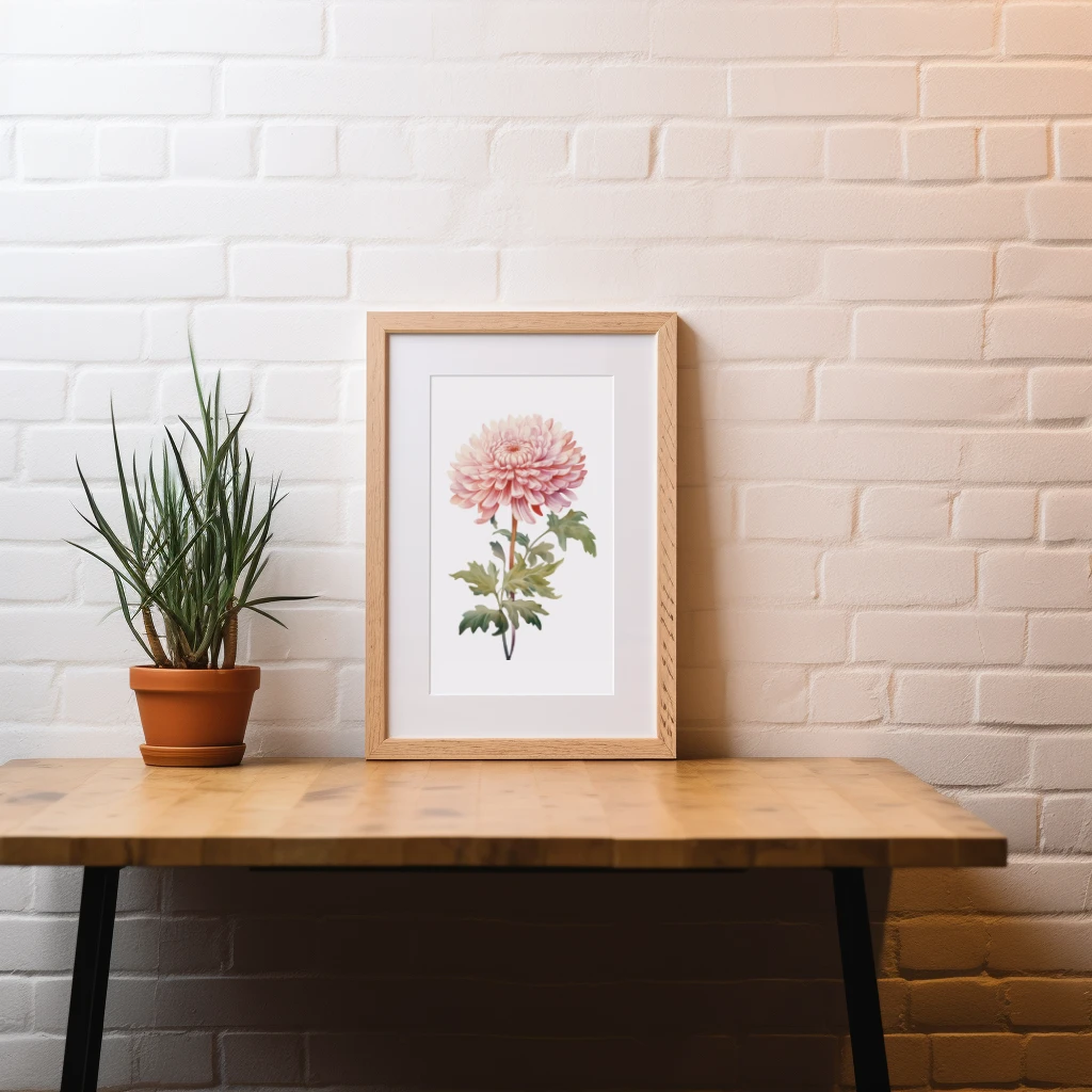 Chrysanten waterverf poster