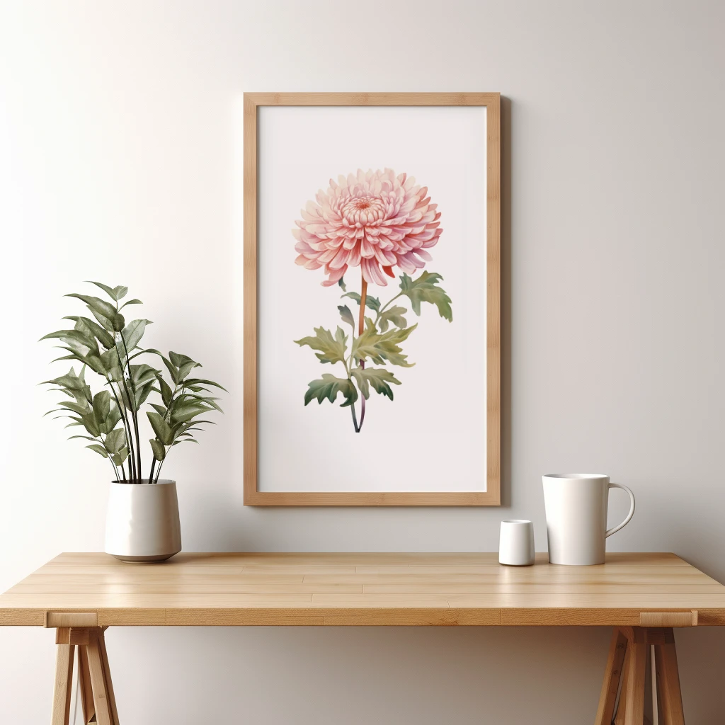 Chrysanten waterverf poster