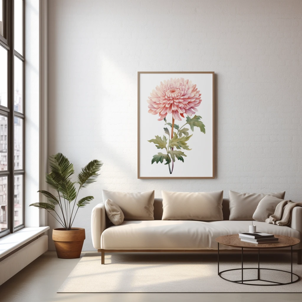 Chrysanten waterverf poster