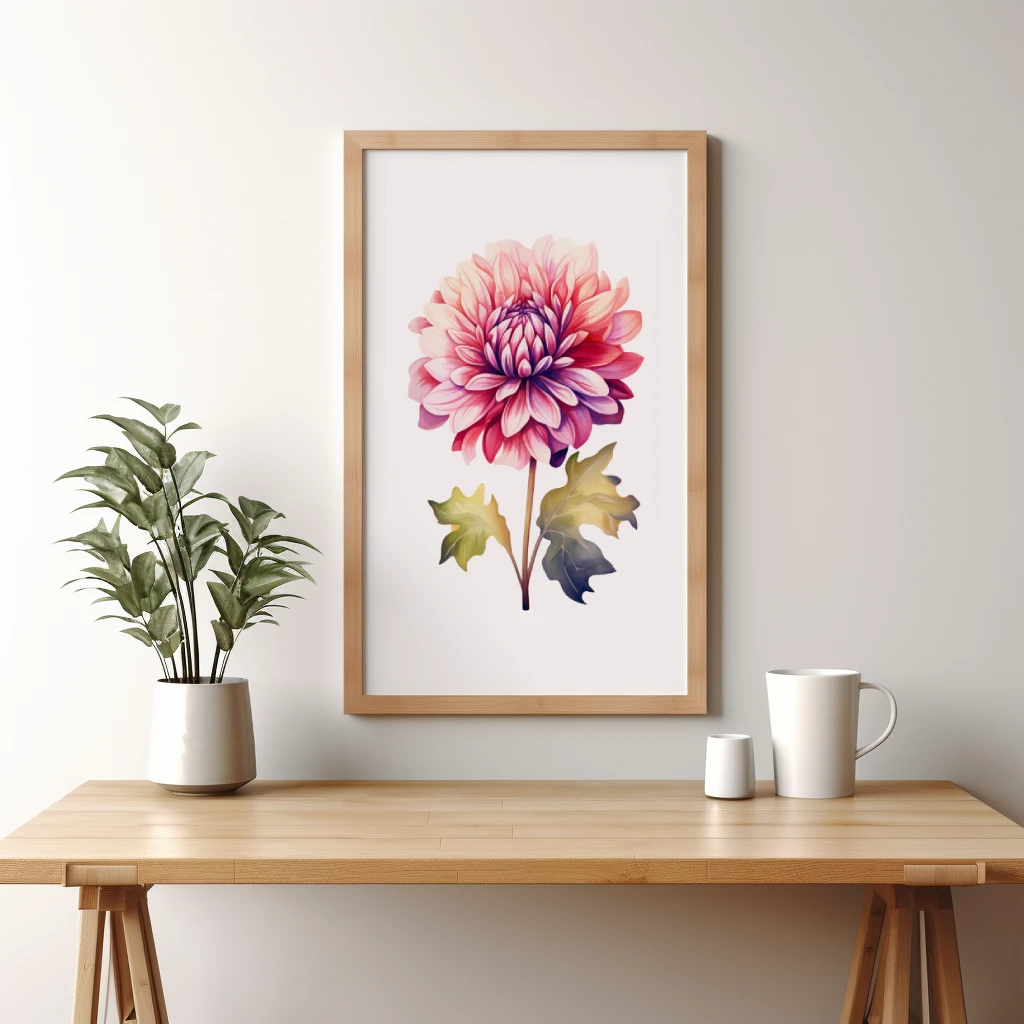 Dahlia waterverf poster