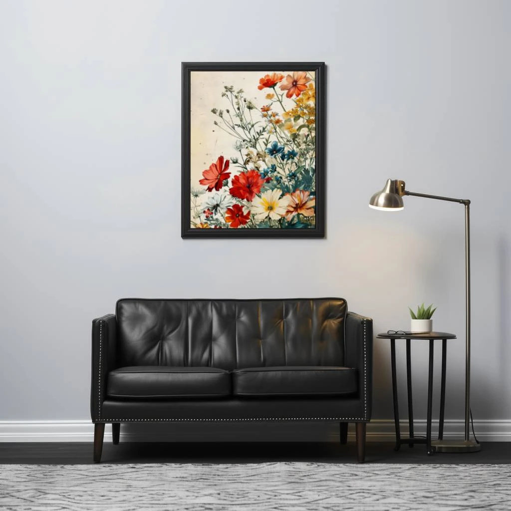 Vintage bloemen poster