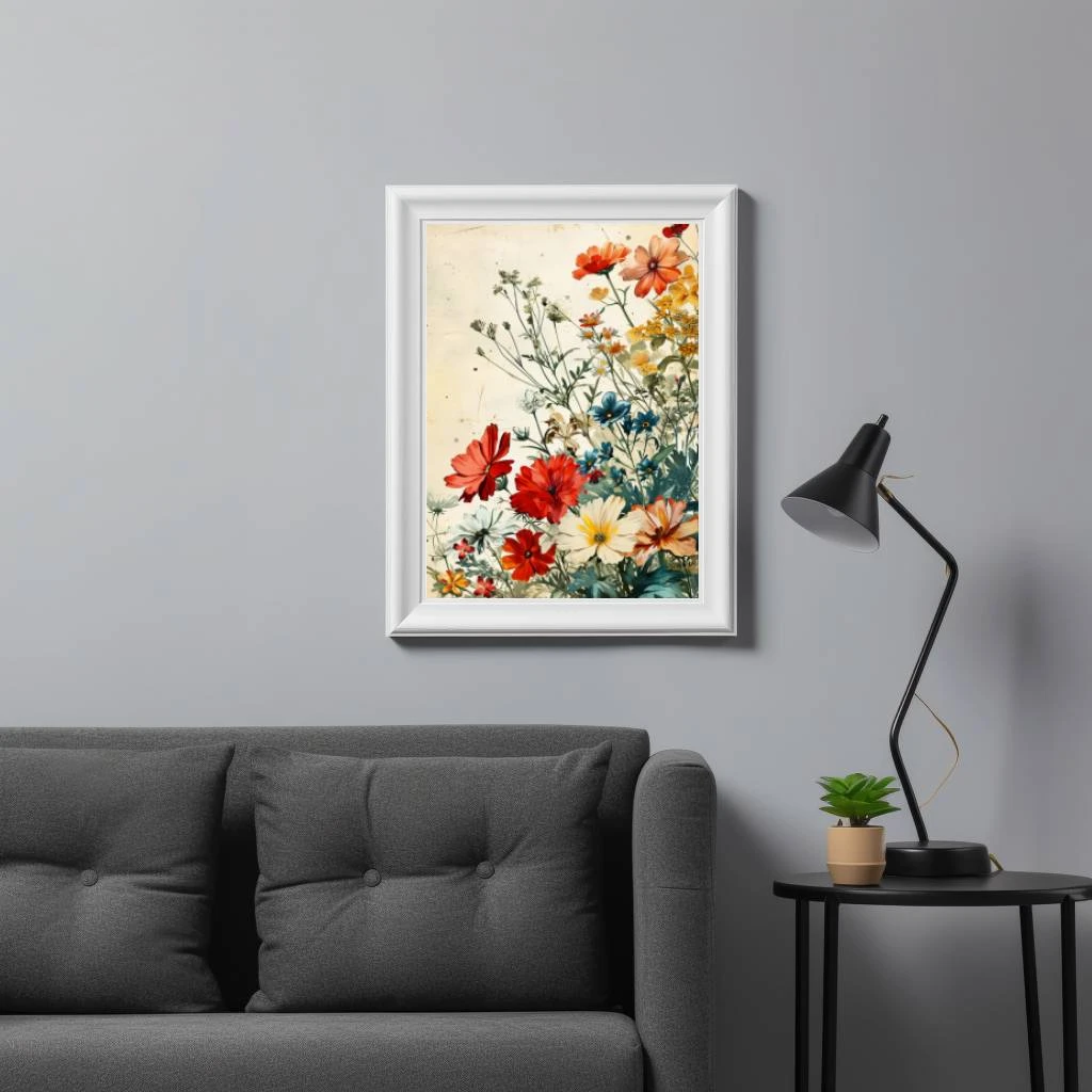 Vintage bloemen poster