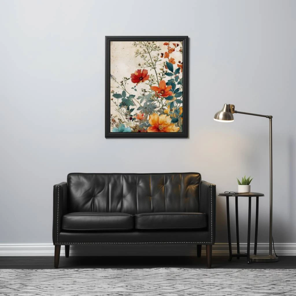 Vintage bloemen poster