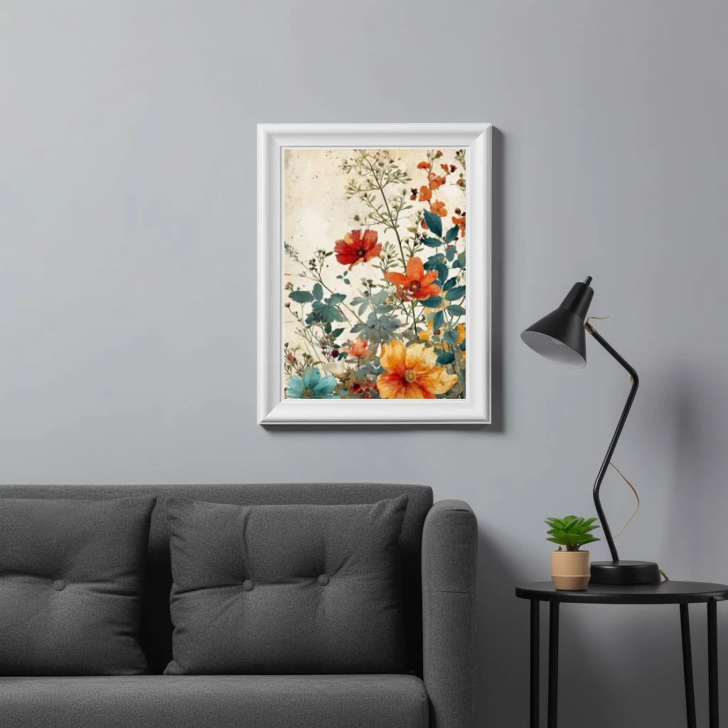 Vintage bloemen poster