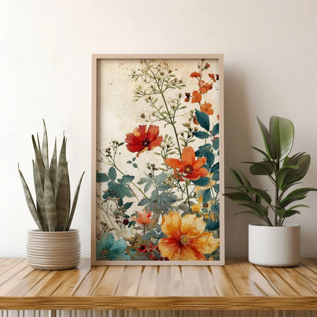 Vintage bloemen poster