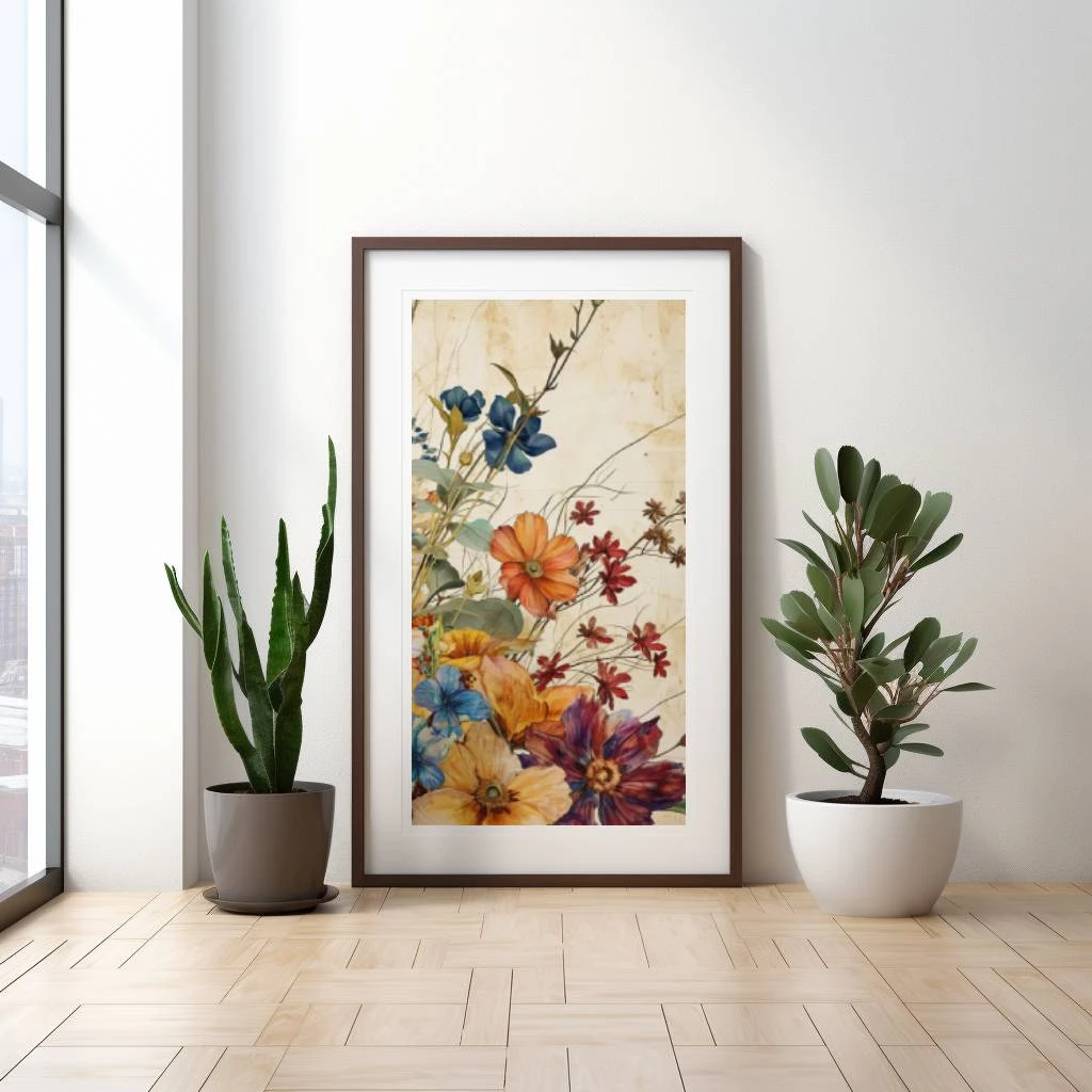 Vintage bloemen poster