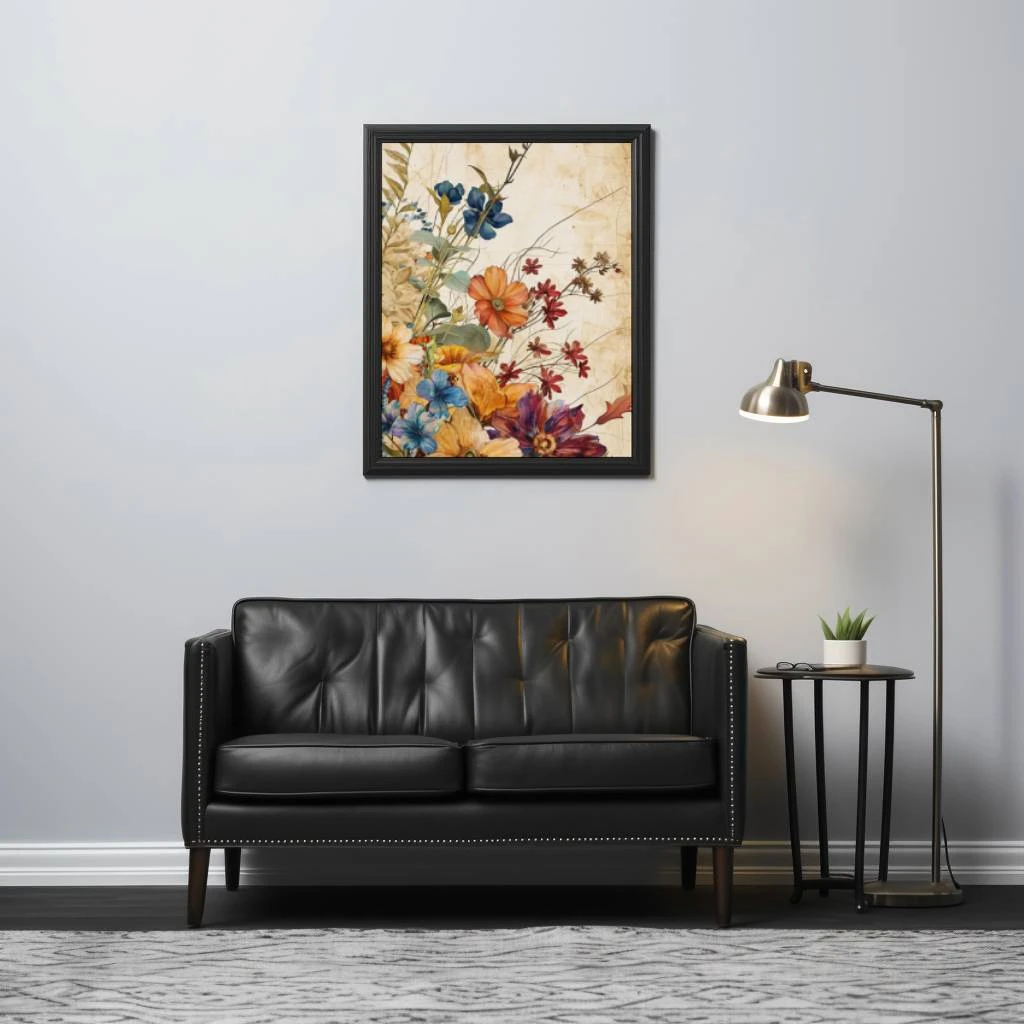 Vintage bloemen poster