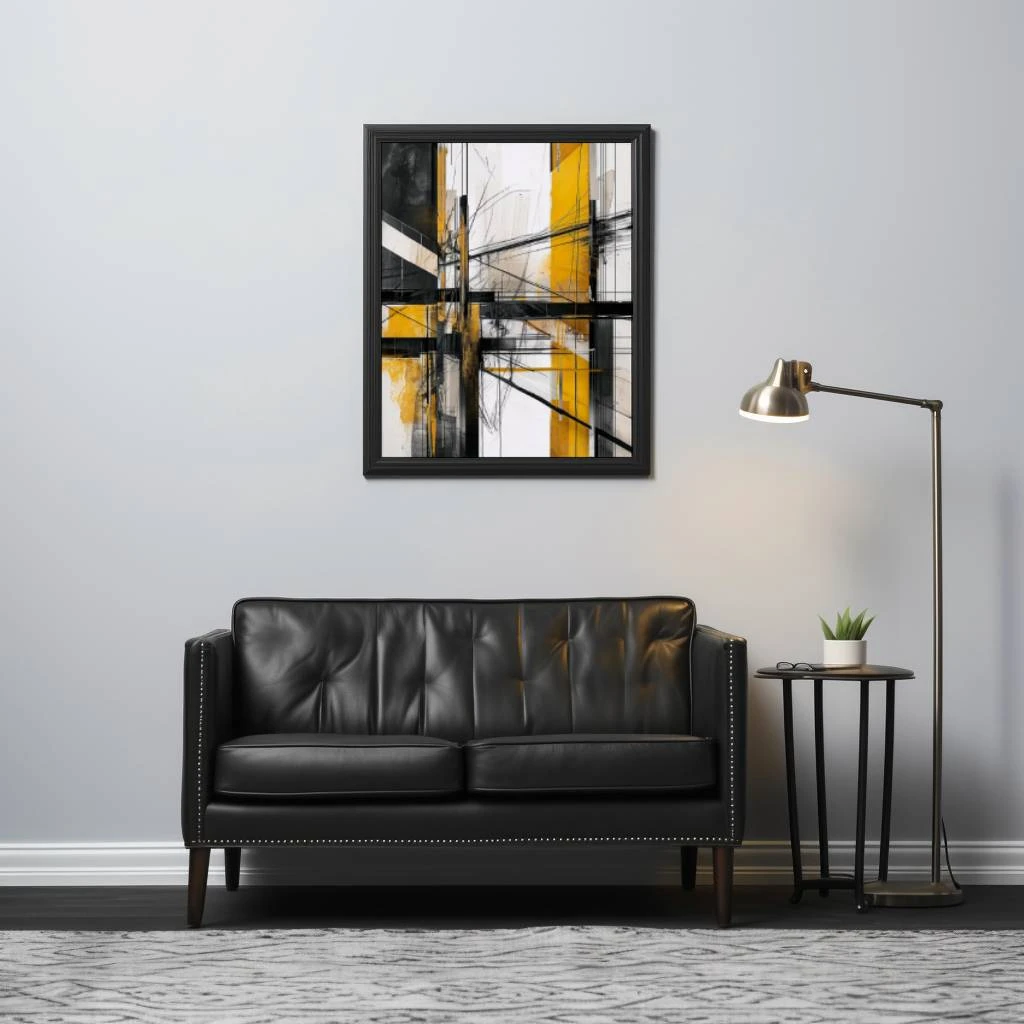 Wit goud zwart abstract poster