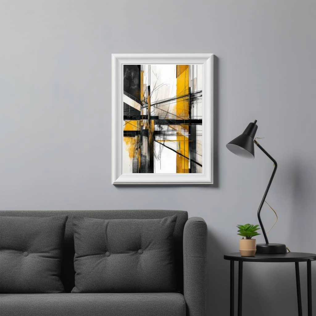 Wit goud zwart abstract poster