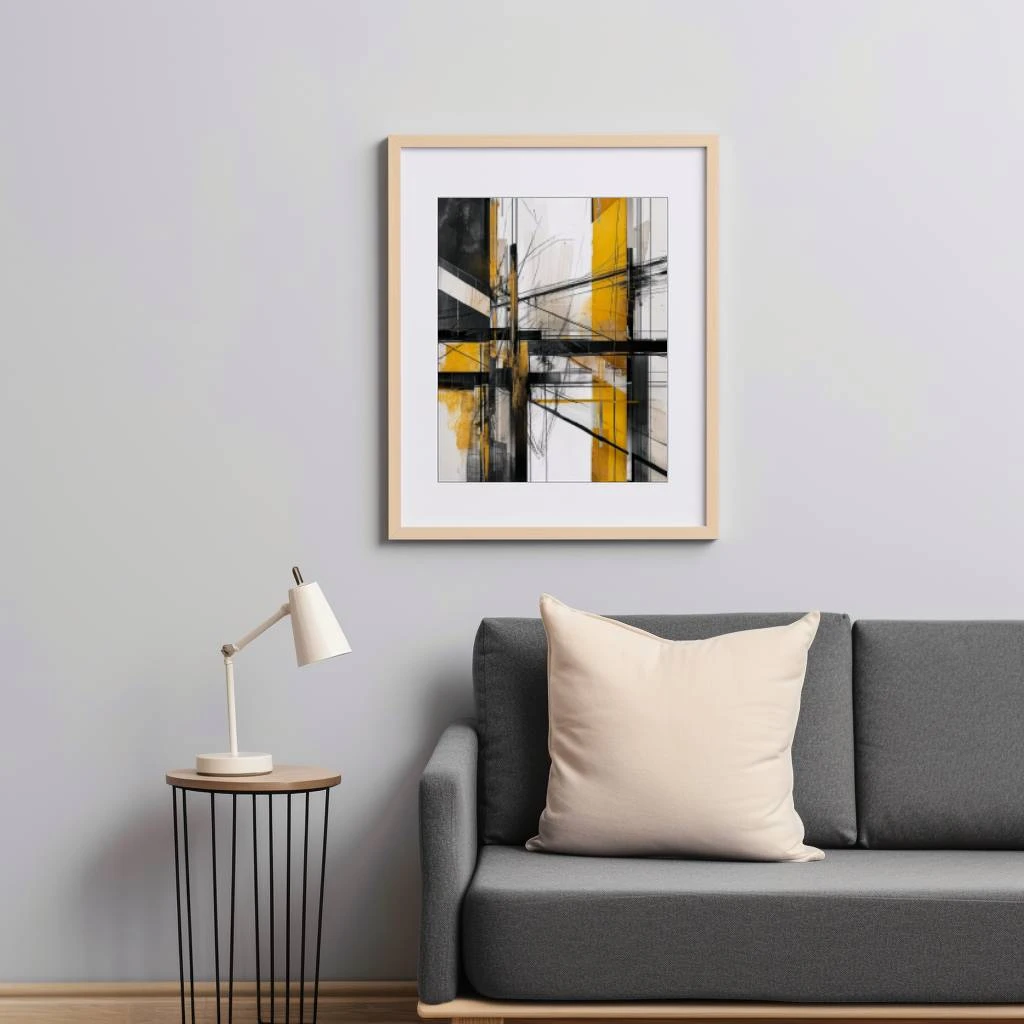 Wit goud zwart abstract poster