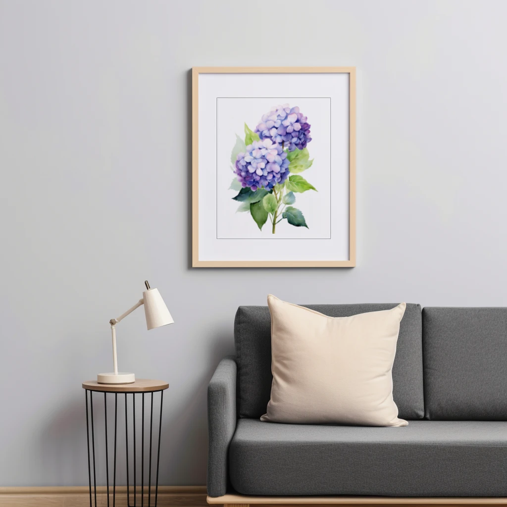 Hortensia waterverf poster