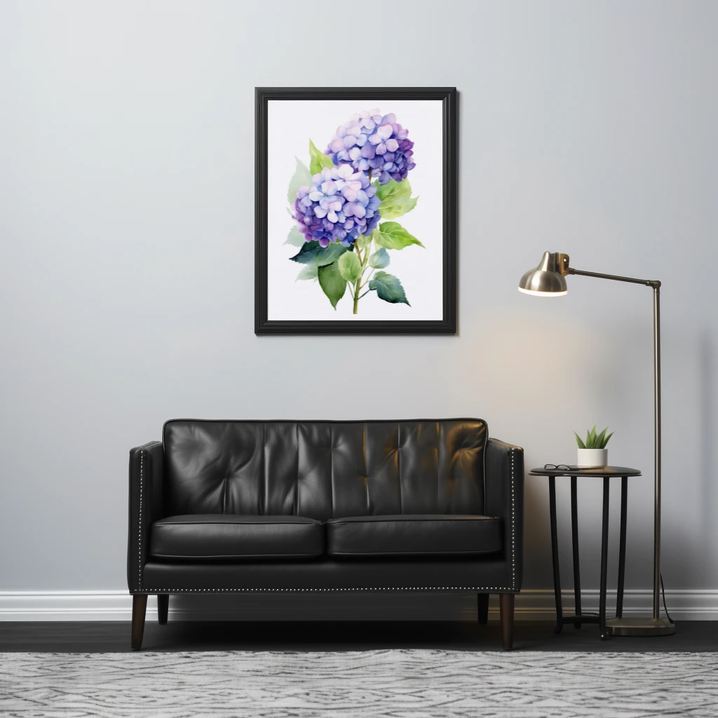 Hortensia waterverf poster