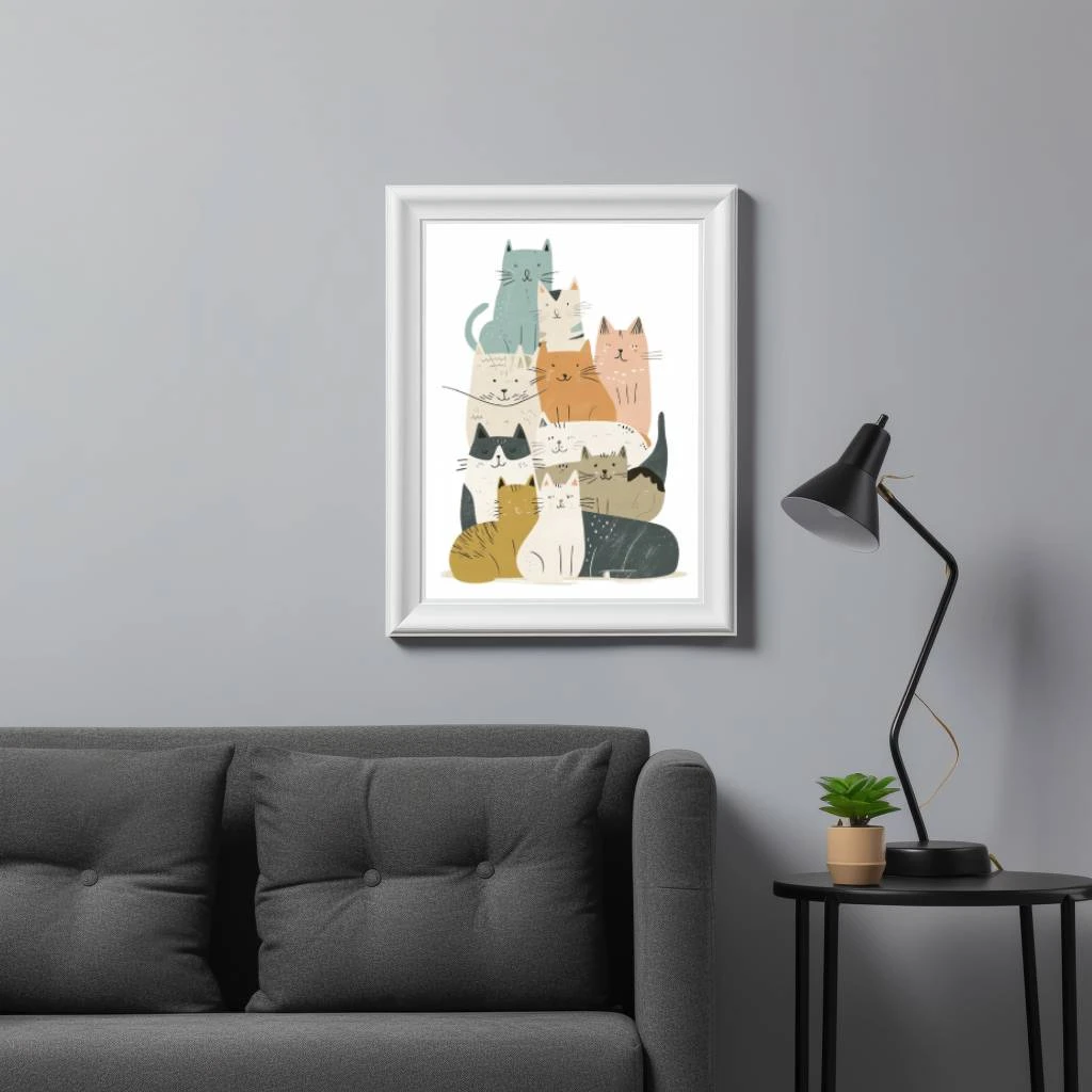 Lieve familie van katten poster