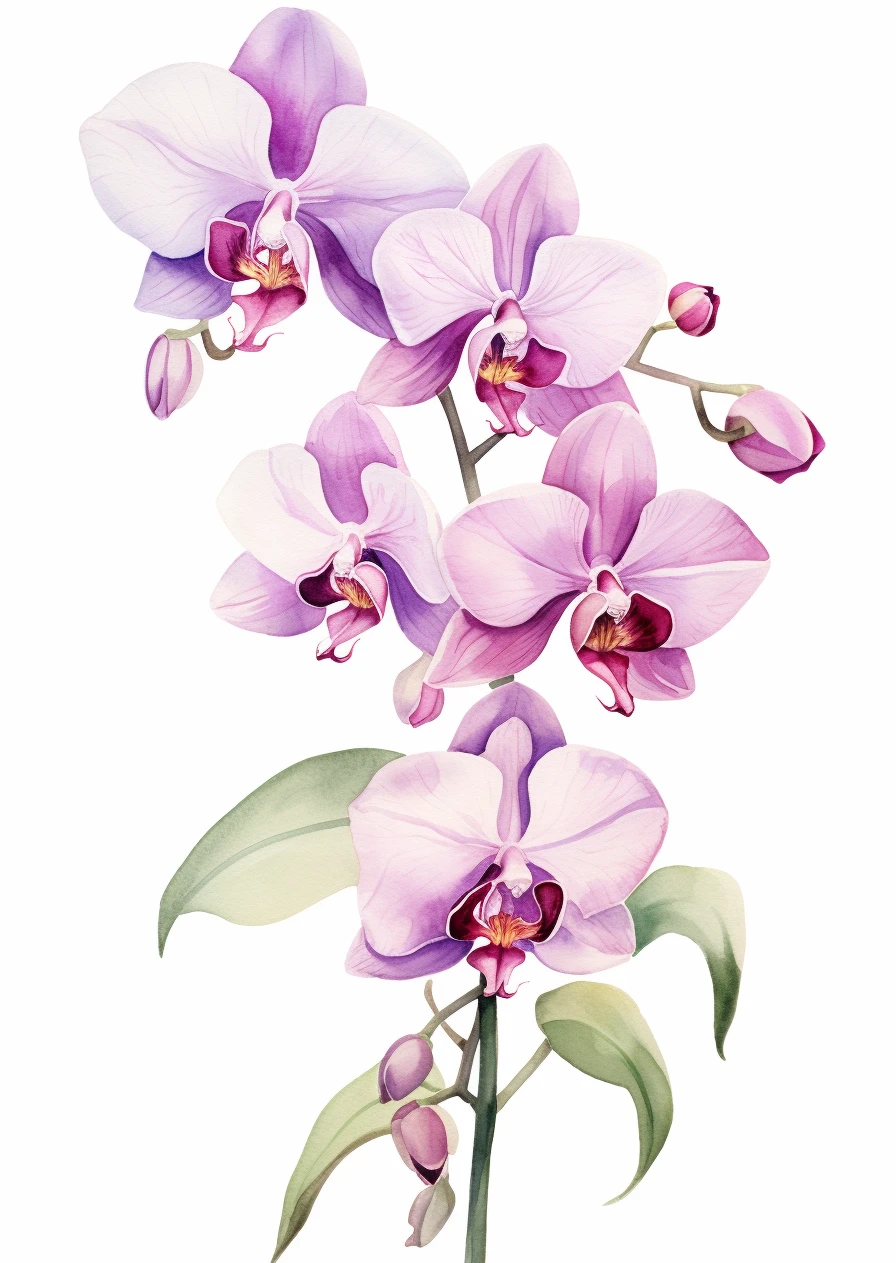 Orchidee waterverf poster