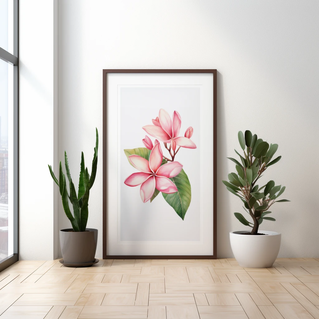 Tempelboom (Frangipani) waterverf poster