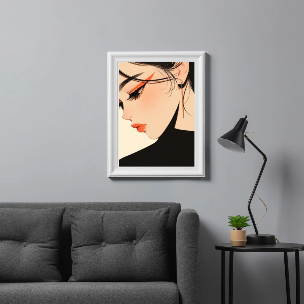 Anime geinspireerde portret Aziatische vrouw poster