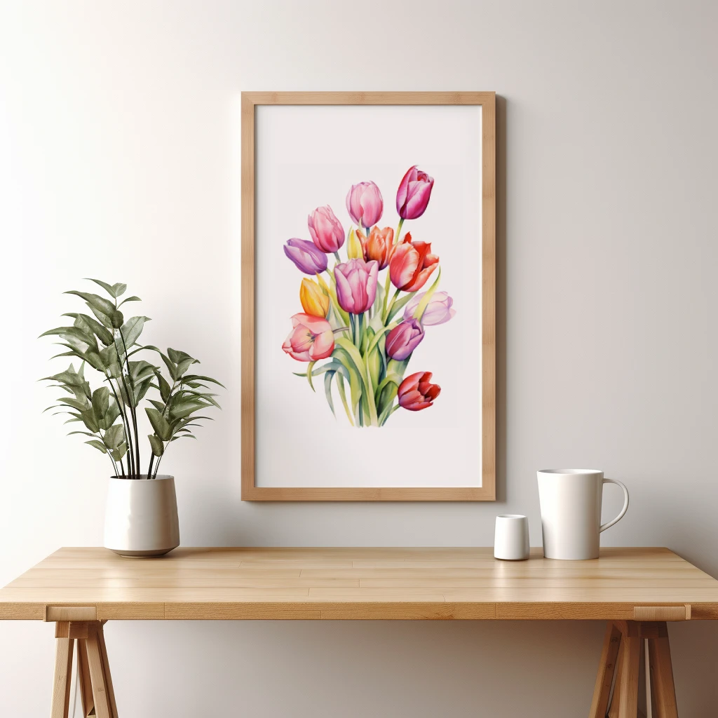 Tulpen waterverf poster