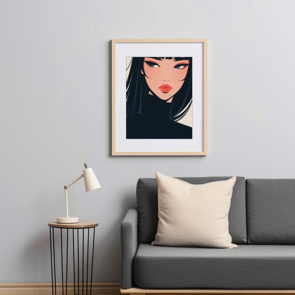 Anime geinspireerde portret Aziatische vrouw poster