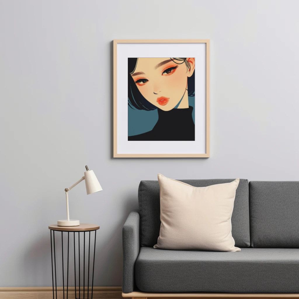 Anime geinspireerde portret Aziatische vrouw poster