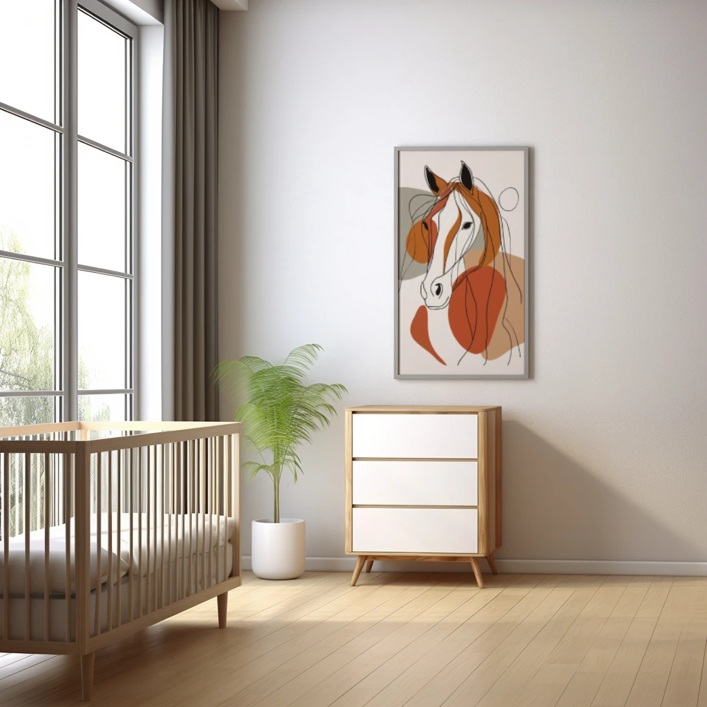 Minimalistisch paard poster