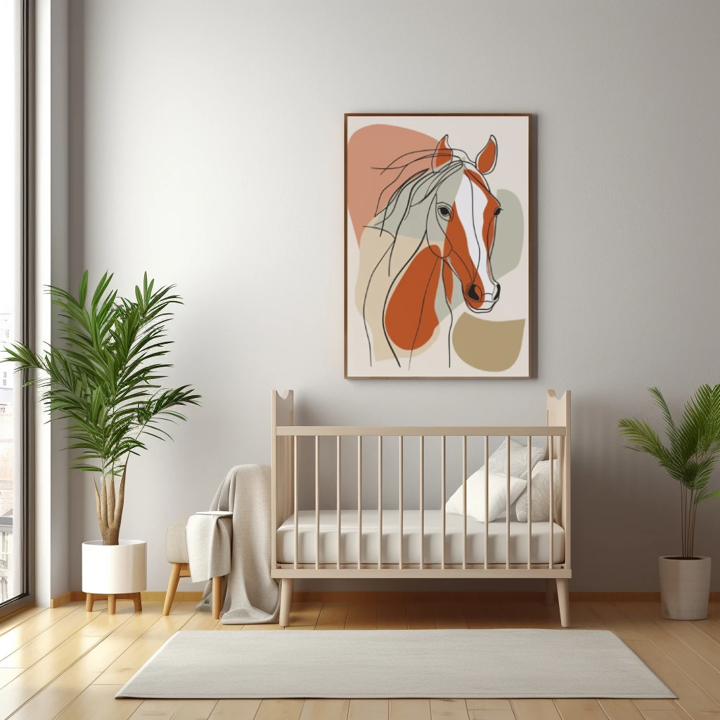 Minimalistisch paard poster