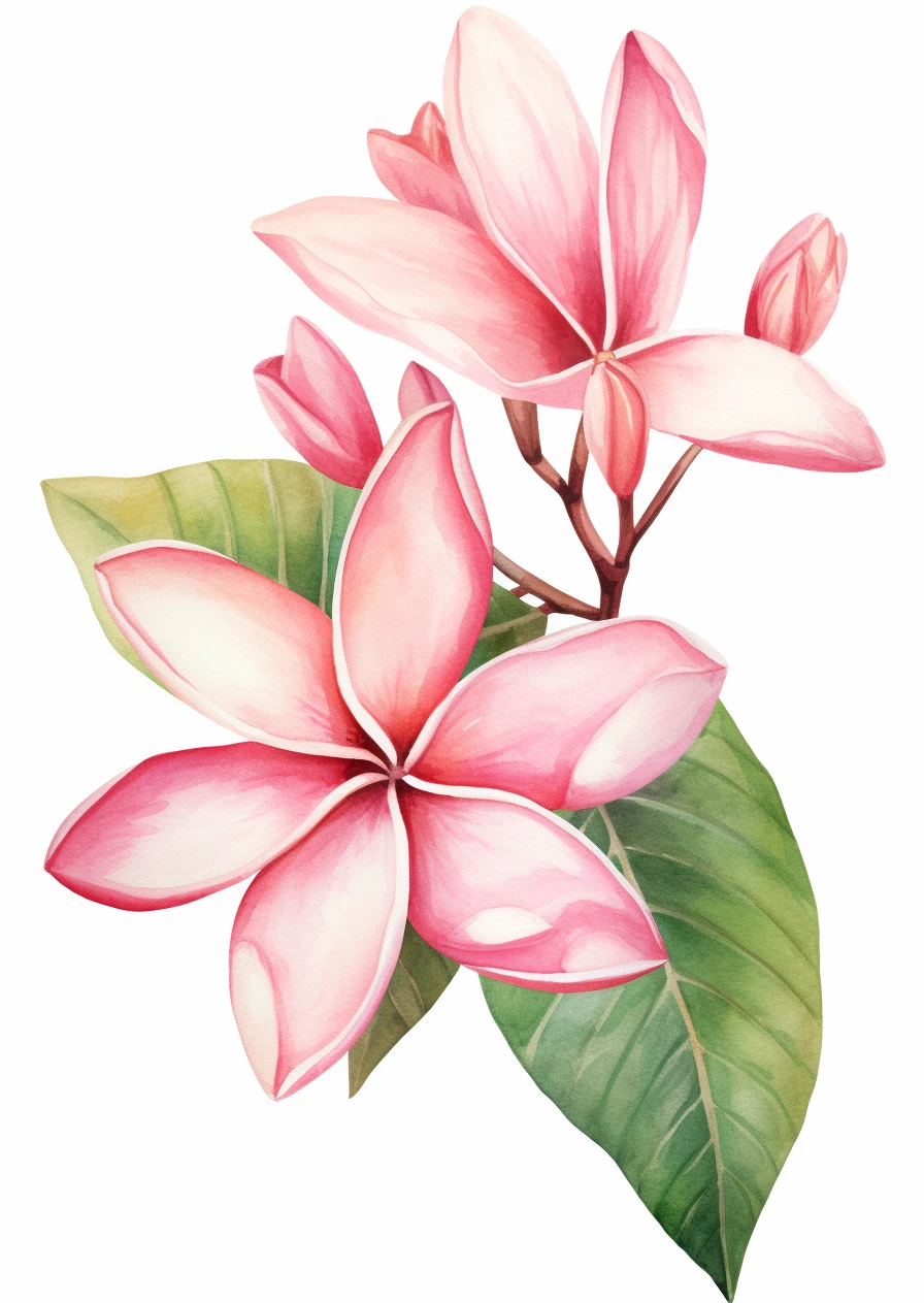 Tempelboom (Frangipani) waterverf poster