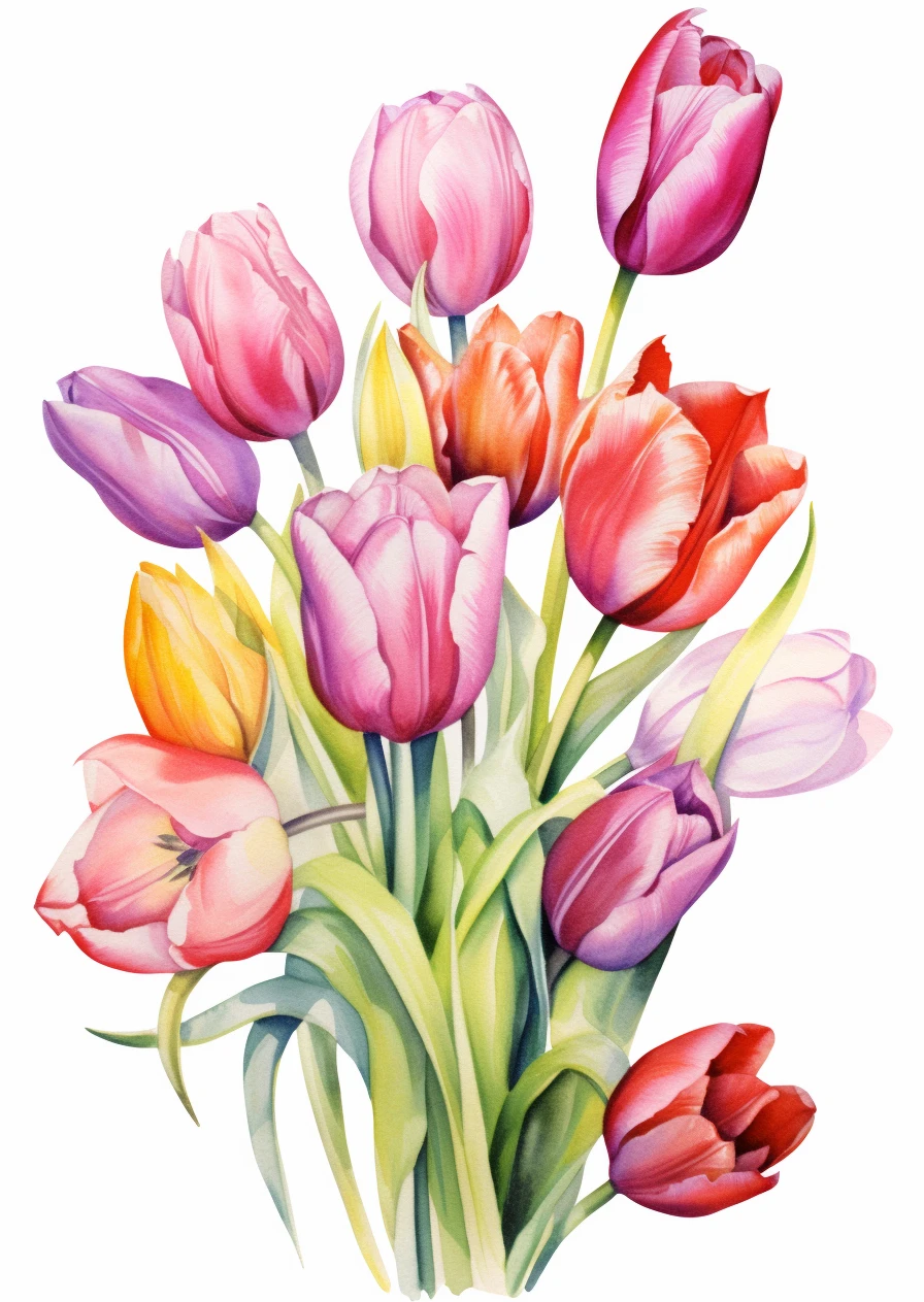 Tulpen waterverf poster