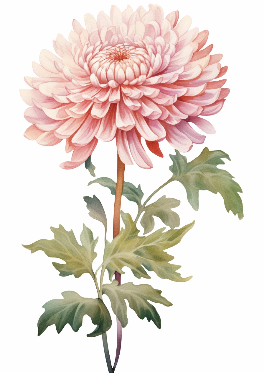 Chrysanten waterverf poster