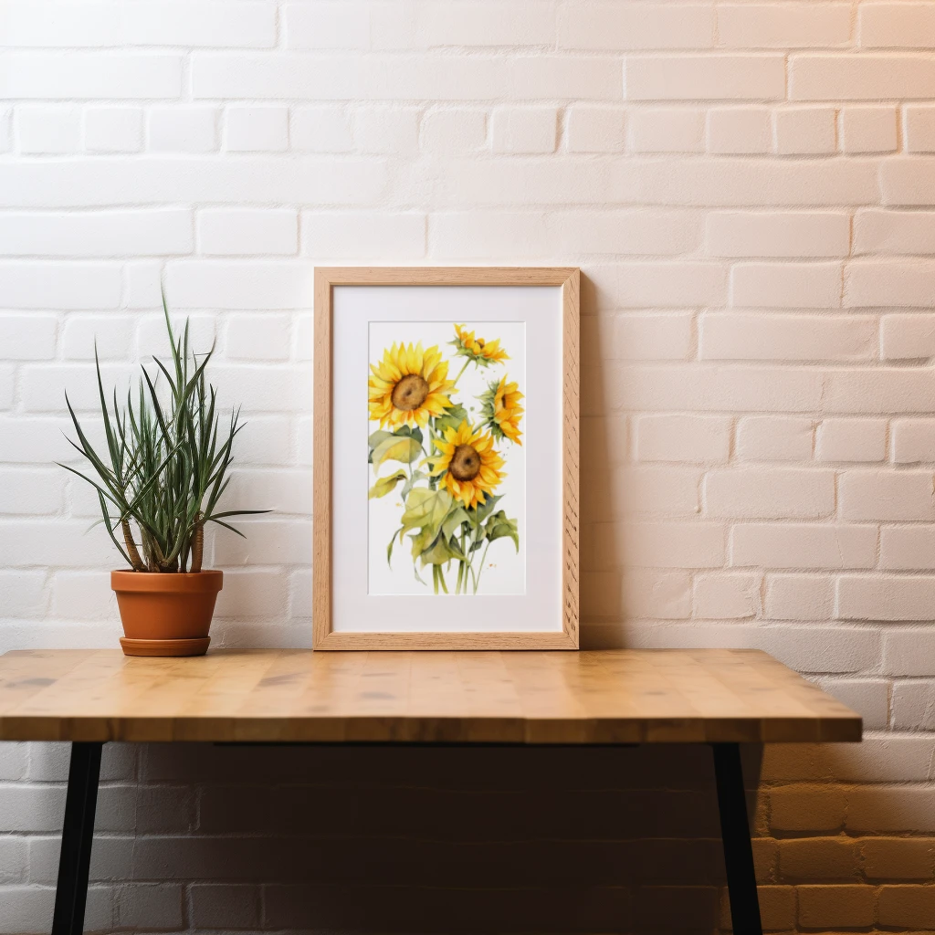 Zonnebloemen waterverf poster