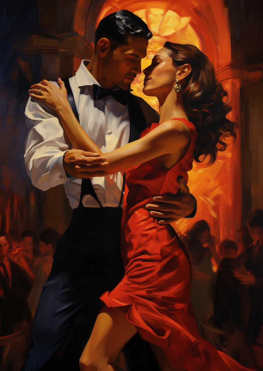 Gepassioneerd stel die de tango danst poster