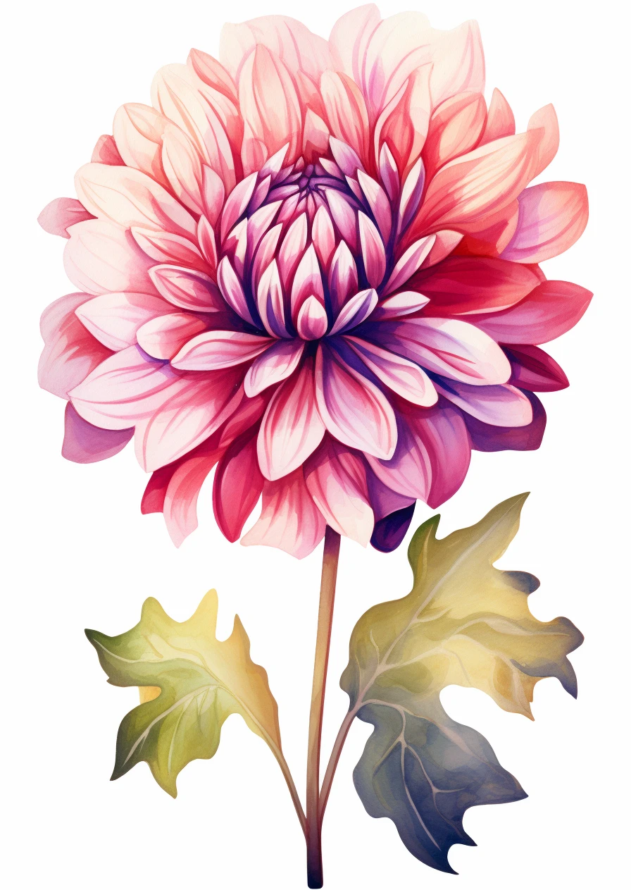 Dahlia waterverf poster