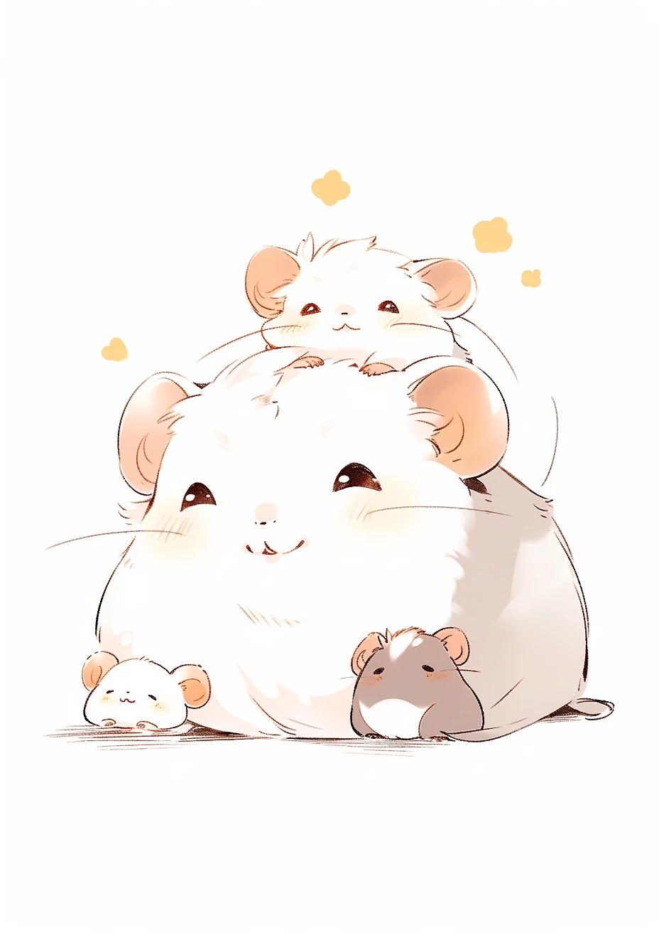 Lieve hamster familie poster