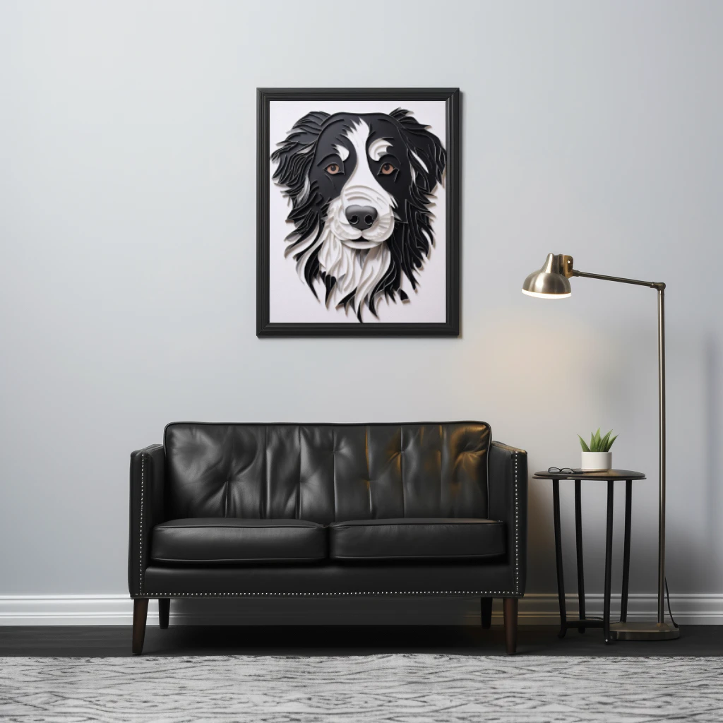 3D hond gemaakt van papier poster