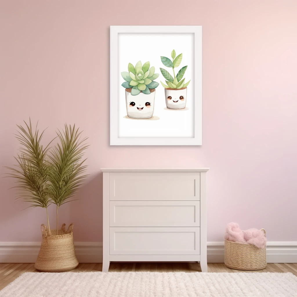 Twee lachende planten poster