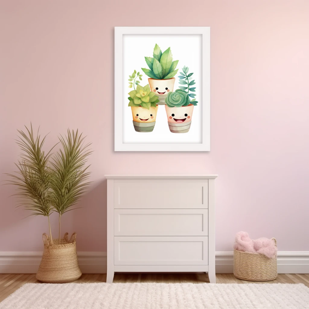 Drie lachende planten poster