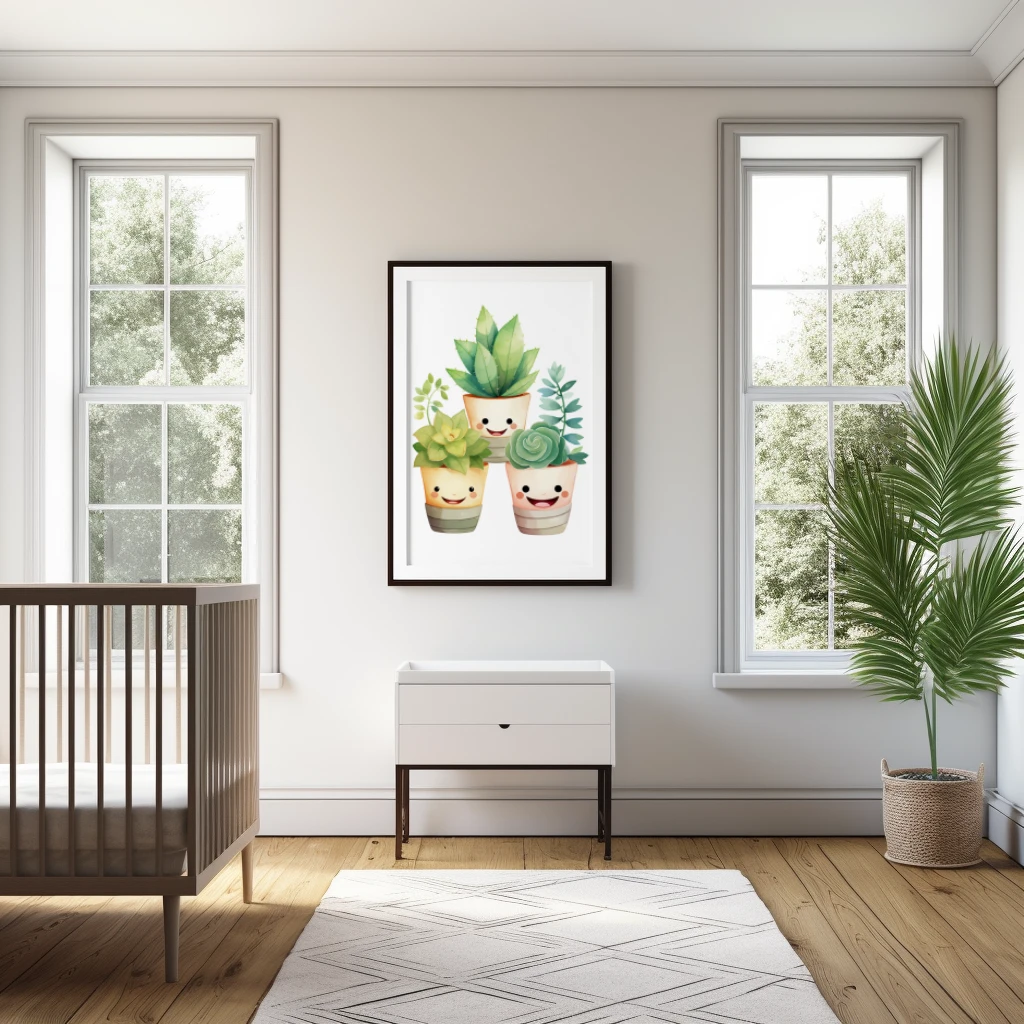 Drie lachende planten poster