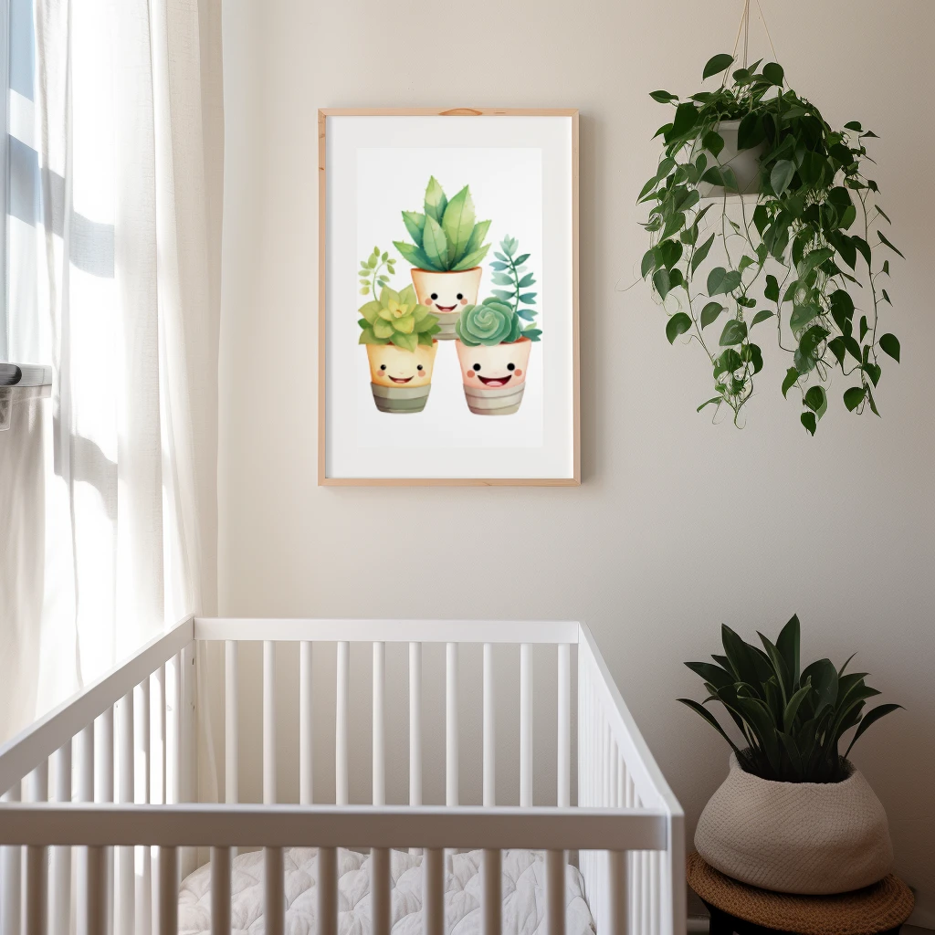 Drie lachende planten poster