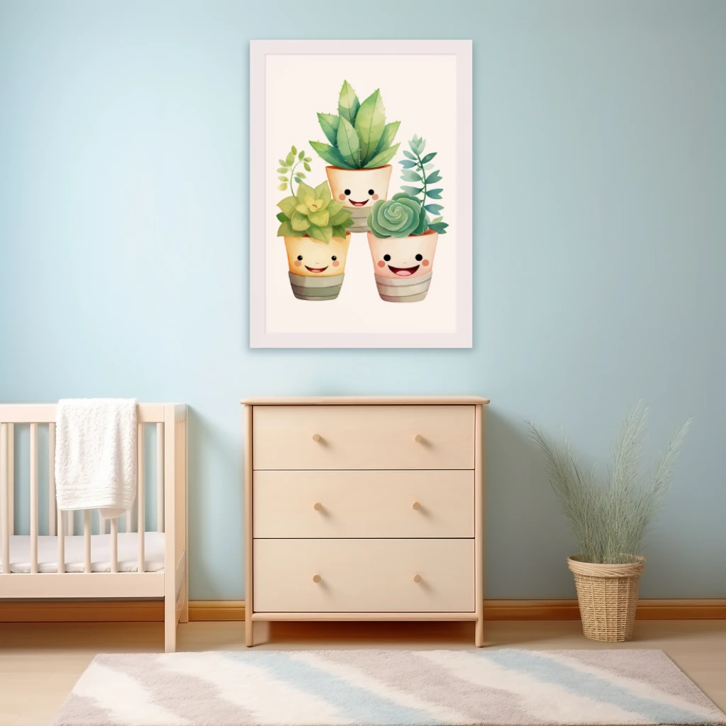 Drie lachende planten poster