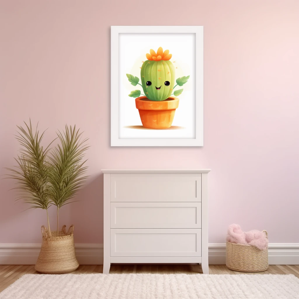 Gelukkige cactus poster