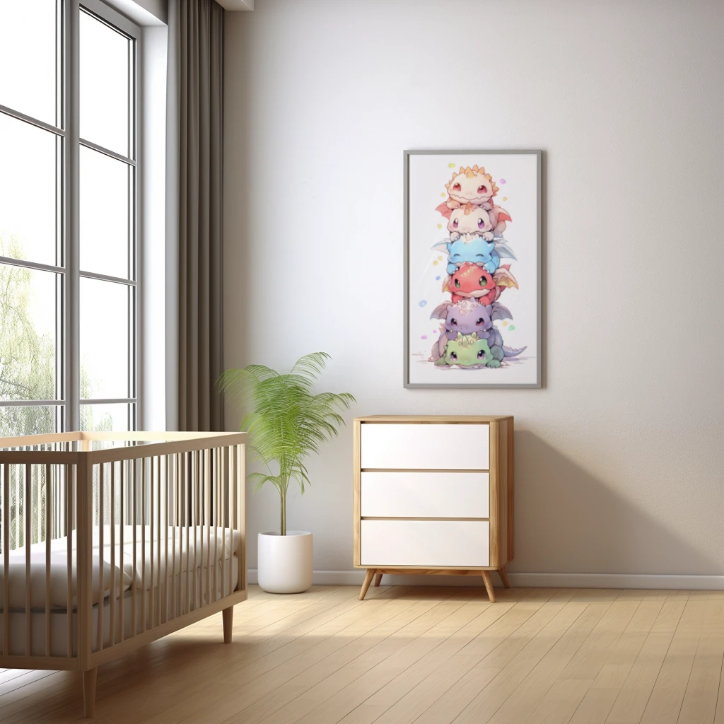 Ontschuldige stapel van baby draken poster