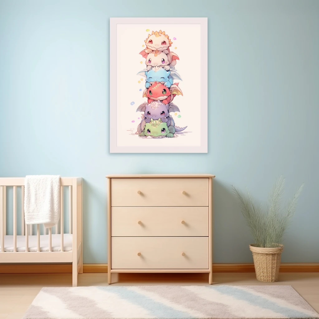 Ontschuldige stapel van baby draken poster