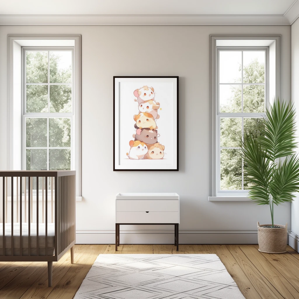 Snoezige stapel van hamsters poster