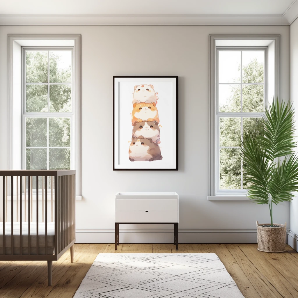 Schattige stapel van hamsters poster