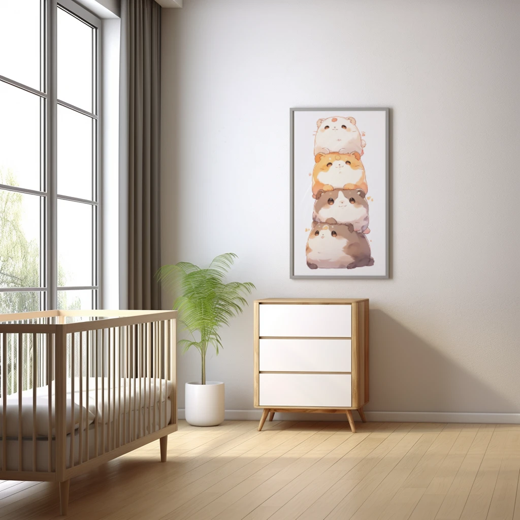 Schattige stapel van hamsters poster