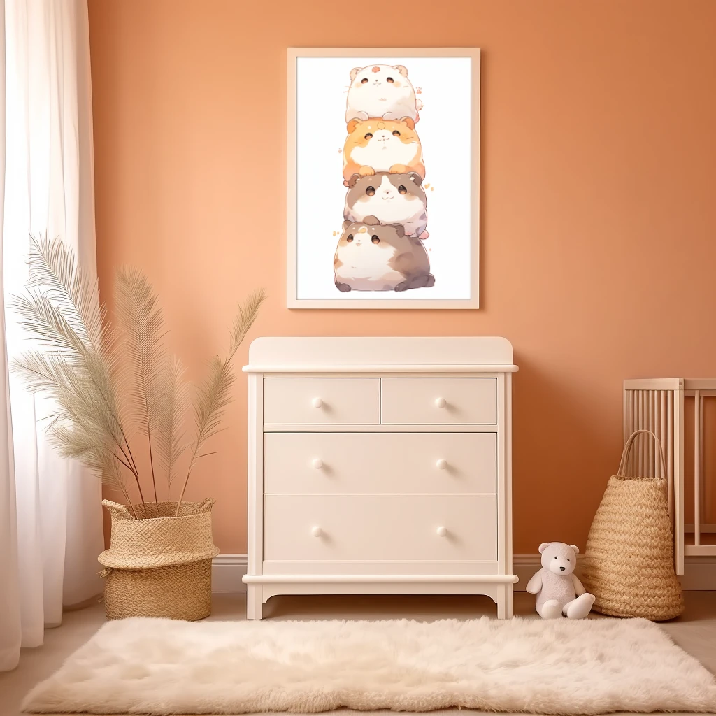 Schattige stapel van hamsters poster