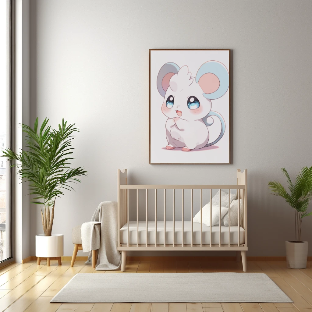 Schattige glimlachende muis poster