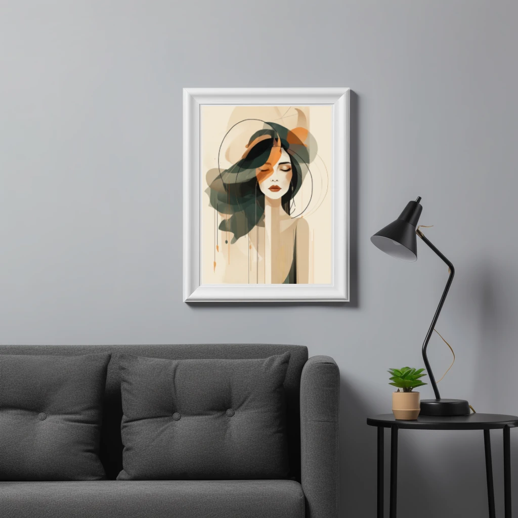 Abstract portret van vrouw poster