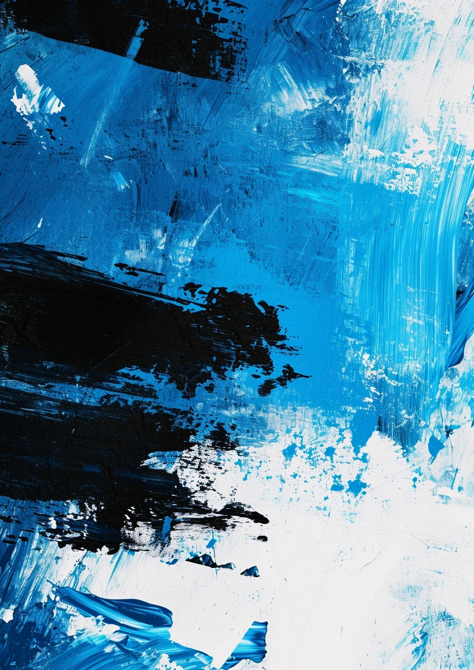 Blauw zwarte abstract poster